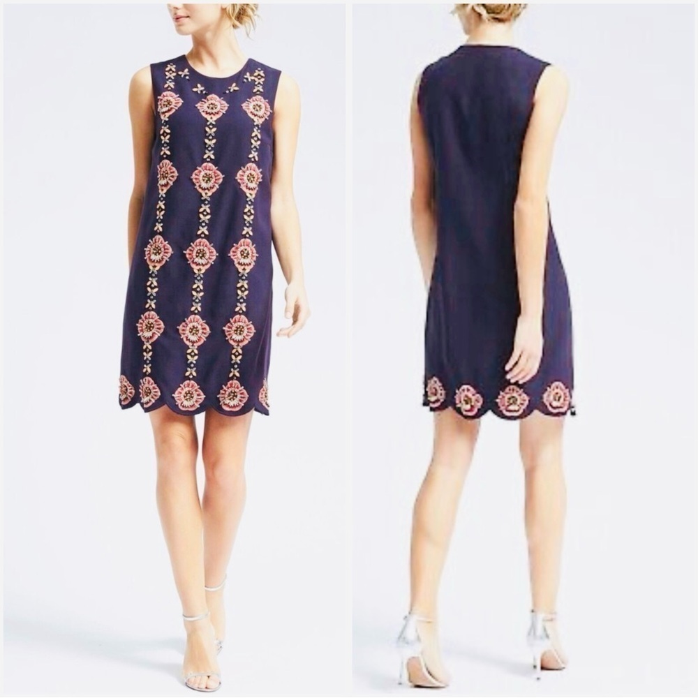 BANANA REPUBLIC Floral Elegant Feminine Embellished Special Occasion Dress Sz M